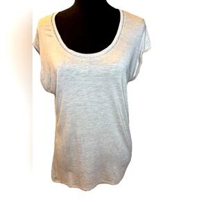 WHBM Shortsleeved Tan Scoop Neck Rhinestone T-Shirt, Size Small
